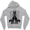 Be Brave - Chess Pawn - Chess Lover Zipper Hoodie