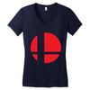 smash bros tribute unisex vinyl Women's V-Neck T-Shirt