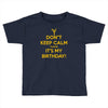 keep calm cause it s my birthday Toddler T-shirt