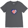 heart us flag 4th july fredom america usa V-Neck Tee