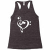 music heart rock baseball Racerback Tank