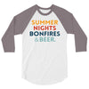 Summer Night Bonfires Beer 3/4 Sleeve Shirt