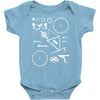 bicycle cyclopath bike hobby exploded Baby Bodysuit