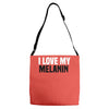i love my melanin Adjustable Strap Totes