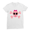 fummy pink skull long sleeve Ladies Fitted T-Shirt