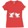 chicken fight Ladies Fitted T-Shirt