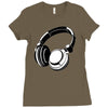 headphones black humor Ladies Fitted T-Shirt