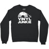 vinyl junkie white logo Crewneck Sweatshirt