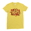 merry and bright Ladies Fitted T-Shirt