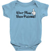 Want More Beer Please Black Baby Bodysuit