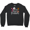 peace love rabbits Crewneck Sweatshirt