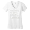 my brain is 80% song lyrics Women's V-Neck T-Shirt
