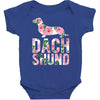 dachshund floral Baby Bodysuit