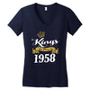 kings are born in 1958 Women's V-Neck T-Shirt