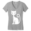 white cat funny Women's V-Neck T-Shirt