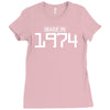 made in 1974 birthday celebration funny retro Ladies Fitted T-Shirt
