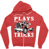 plays with trucks family matching Zipper Hoodie