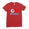 i heart zombies scary eye bloody heart halloween Ladies Fitted T-Shirt