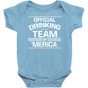 official drinking team 'merica Baby Bodysuit