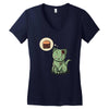 zombie cat Women's V-Neck T-Shirt