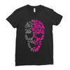 two coloured patterned skull   mens funny Ladies Fitted T-Shirt