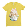 Totoro With Japanese Landscape Ladies Fitted T-Shirt