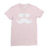 hipster glasses and moustache Ladies Fitted T-Shirt