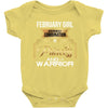 february  girl is a perfect combination of princess and warrior Baby Bodysuit