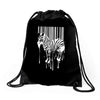 banksy street art zebra bar code Drawstring Bags