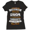 Super Cool Grandpa Of A Freaking Awesome Granddaughter Ladies Fitted T-Shirt
