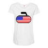 usa curling Maternity Scoop Neck T-shirt