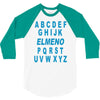 alphabet abc elemno 3/4 Sleeve Shirt