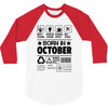 Born In October 3/4 Sleeve Shirt