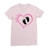Baby Girl with Heart Any Name Customized Ladies Fitted T-Shirt
