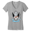 skull emblem Women's V-Neck T-Shirt