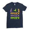 amuck, amuck, amuck! Ladies Fitted T-Shirt