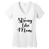 strong like mom Women's V-Neck T-Shirt