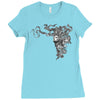 girl butterfly head Ladies Fitted T-Shirt
