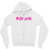 #drunk hashtag neon pink Zipper Hoodie