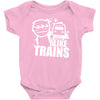 i like trains Baby Bodysuit
