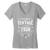 original parts vintage established 1950 perfectly aged Women's V-Neck T-Shirt