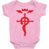 fma full metal alchemist cross inspired ladies Baby Onesie