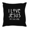 I Love Jesus but I Cuss A Little Throw Pillow
