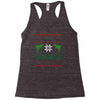 ugly dinosaur christmas Racerback Tank