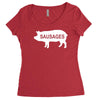 pig sausages funny Women's Triblend Scoop T-shirt