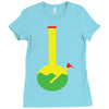 rasta bong water pipe slide insert stem filtered Ladies Fitted T-Shirt