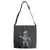 time traveling cyborg Adjustable Strap Totes