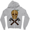 skull wood Zipper Hoodie
