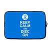 keep calm and disc golf on target frisbee basket Laptop sleeve