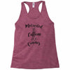 motivated by caffeine and canines Racerback Tank